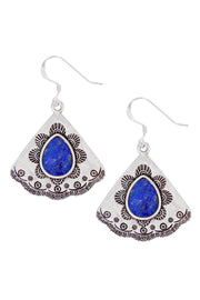 Lapis Vintage Fan Earrings - SF