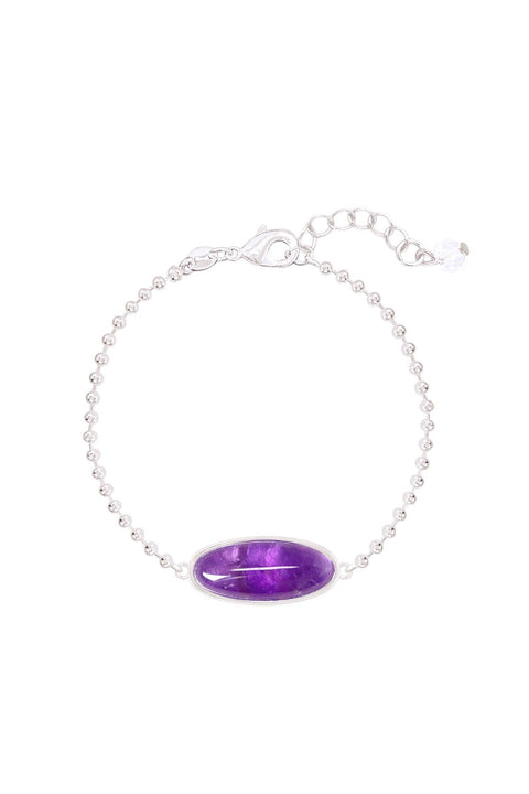 Amethyst Beaded Charm Bracelet - SF