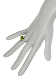 Peridot Crystal Prong Set Round Ring - SF