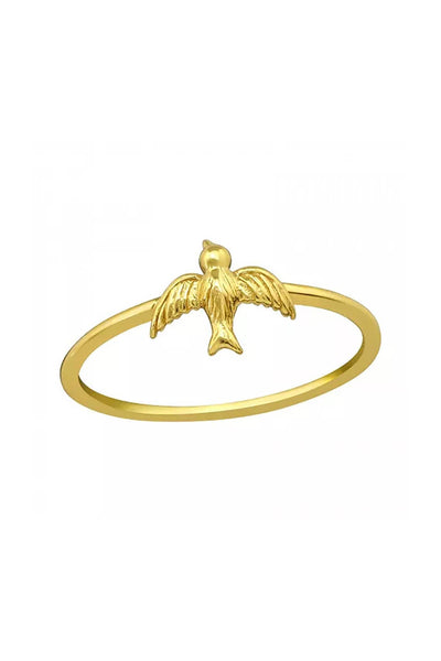 Sterling Silver Vermeil Bird Ring - VM