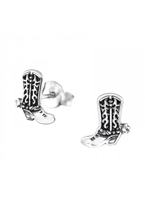 Sterling Silver Boots Ear Studs - SS