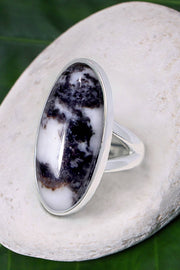 Zebra Jasper Oval Cabochon Ring - SF