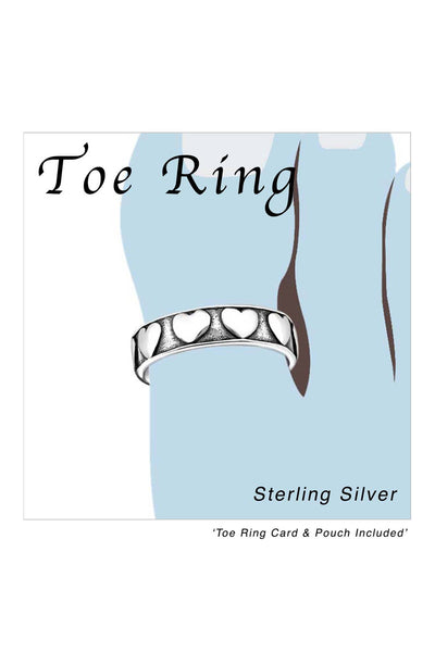 Sterling Silver Heart Adjustable Toe Ring - SS