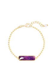 Amethyst Beaded Charm Bracelet - GF