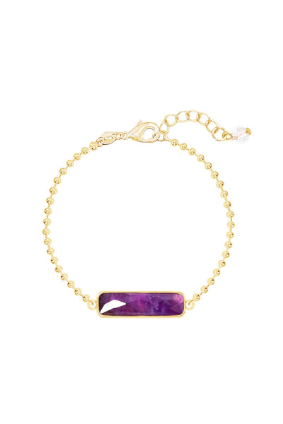 Amethyst Beaded Charm Bracelet - GF