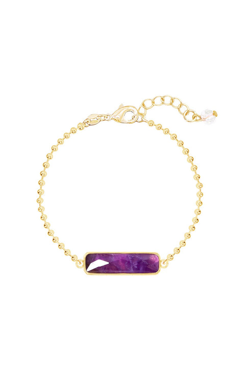 Amethyst Beaded Charm Bracelet - GF