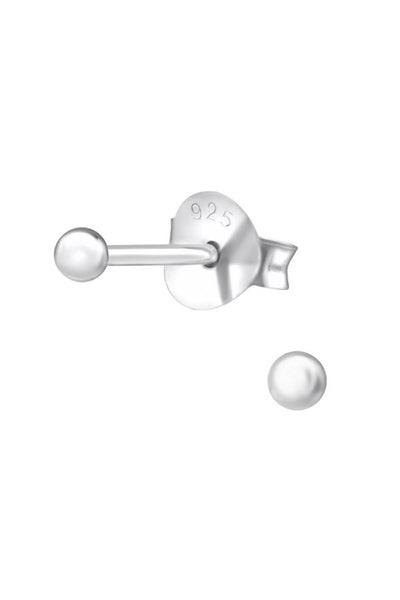 Sterling Silver Ball 2mm Ear Studs - SS