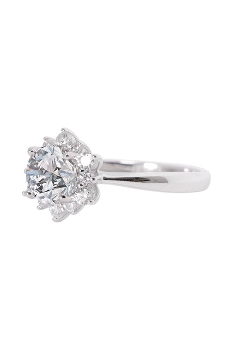 Sterling Silver Moissanite Engagement Ring - SS