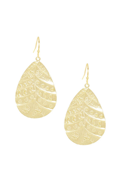 Bali Style Floral Drop Earrings - GF