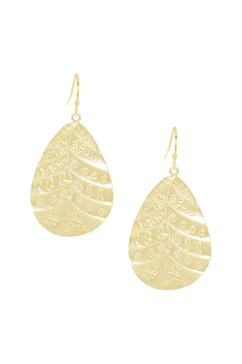 Bali Style Floral Drop Earrings - GF