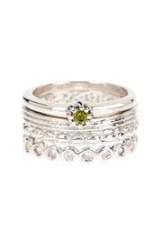 Cubic Zirconia Stack Ring Set - SF