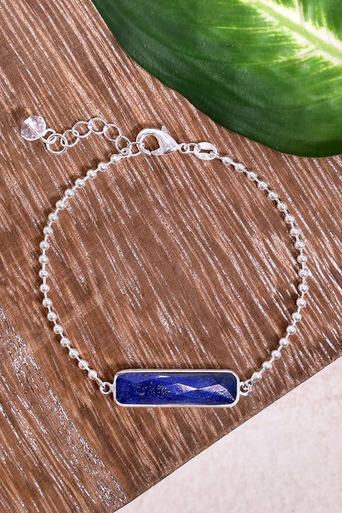 Lapis Beaded Charm Bracelet - SF