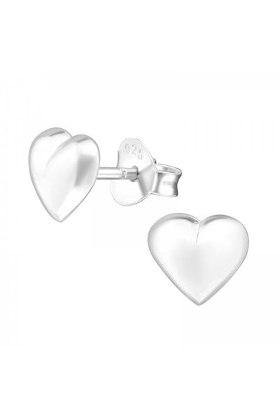 Sterling Silver Heart Ear Studs - SS