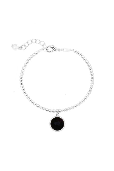 Black Onyx Beaded Charm Bracelet - SF