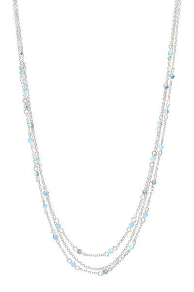 Blue Austrian Crystal Multi Strand Necklace - SF