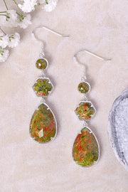 Unakite Statement Earrings - SF