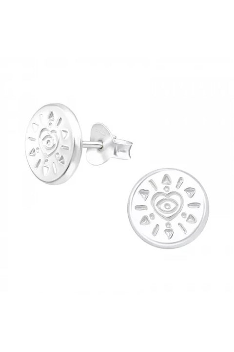 Sterling Silver Round Ear Studs - SS