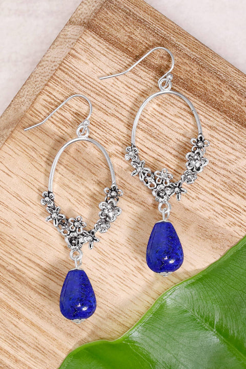 Lapis & Blossoms Drop Earrings - SF