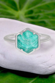 Amazonite Hexagon Ring - SF