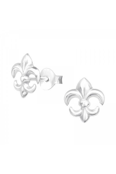 Sterling Silver Fleur De Lis Ear Studs - SS