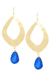 Lapis & Fan Drop Earrings - GF