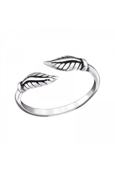 Sterling Silver Leaf Adjustable Toe Ring - SS