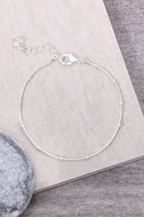 Silver Plated 1mm Bead Chain Bracelet - SP