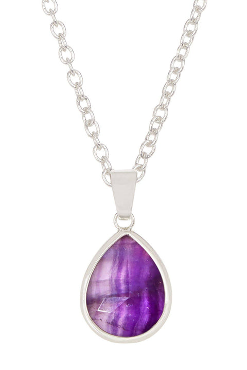 Amethyst Teardrop Pendant Necklace - SF