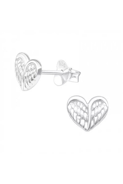 Sterling Silver Heart Ear Studs - SS