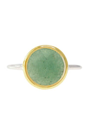 Green Aventurine 2 Tone Plated Ring - SF