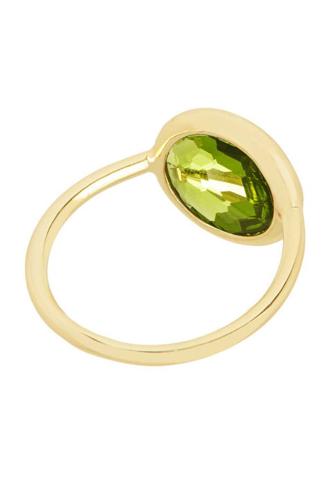 Peridot Crystal Round Ring - GF