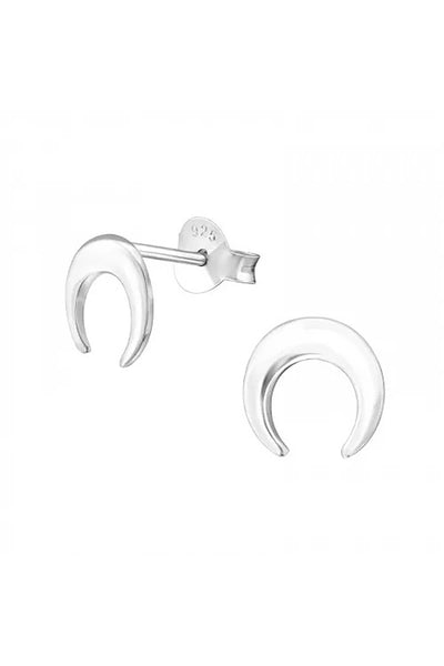 Sterling Silver Moon Ear Studs - SS