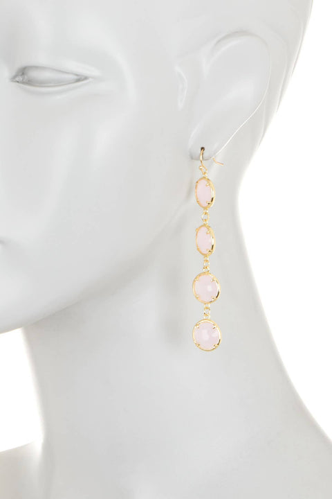 Rose Crystal Station Earrings - GF