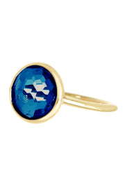 London Blue Crystal Round Ring - GF