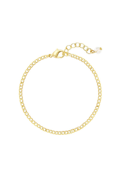 14k Gold Plated 2mm Curb Chain Bracelet - GP