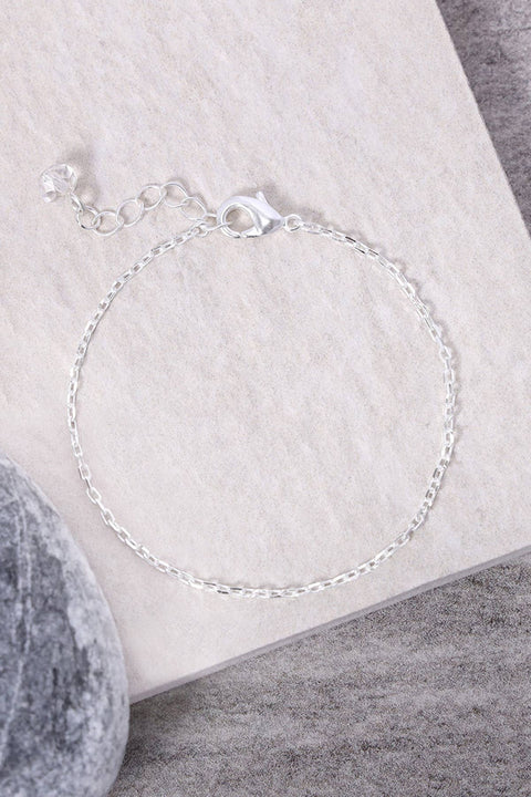 Silver Plated 1.5mm Staple Chain Bracelet - SP