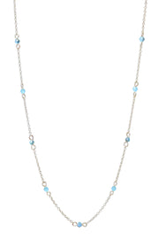 Blue Austrian Crystal Station Necklace - SF