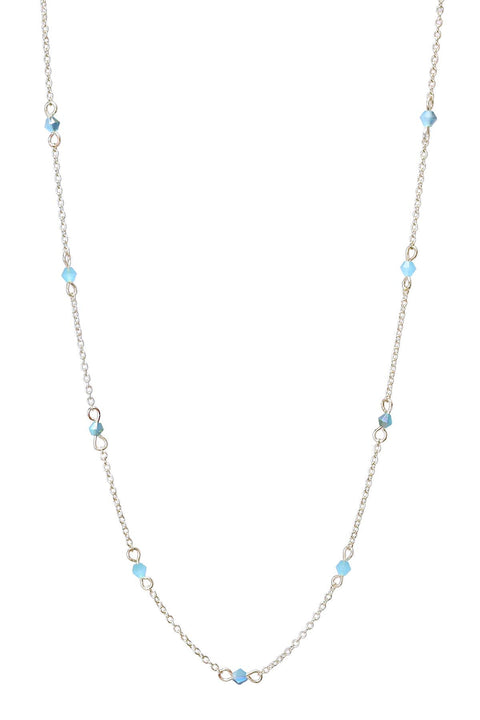 Blue Austrian Crystal Station Necklace - SF