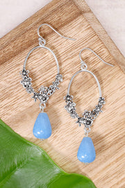 Aquamarine & Blossoms Drop Earrings - SF