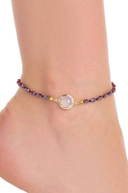 Moonstone Crystal & Crystal Anklet - GF