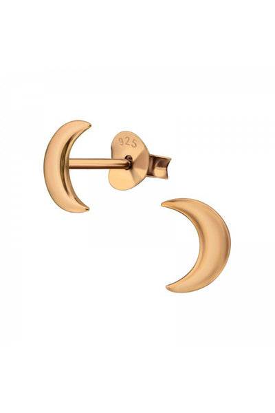 Sterling Silver Moon Ear Studs - RG