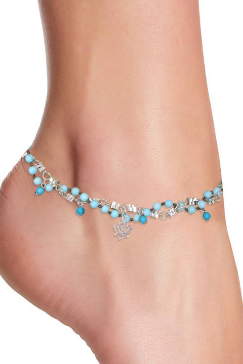 Turquoise & Silver Sonoma Anklet - SF