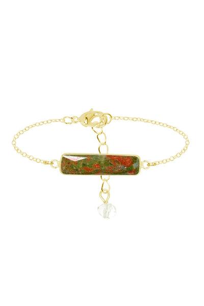 Unakite Bar Bracelet - GF