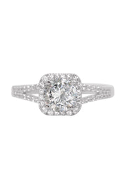 Sterling Silver Moissanite Engagement Ring - SS