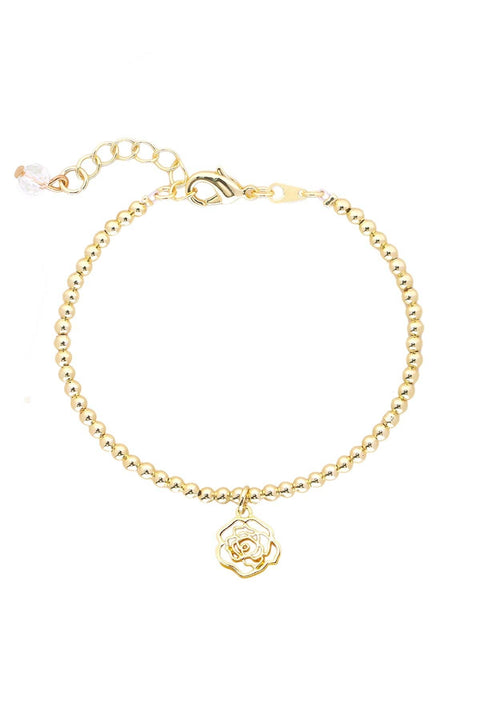 Rose Charm Beaded Bracelet - GF