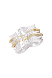 Two-Tone Wave Spinner Ring - SF