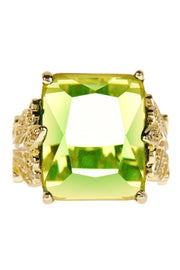 Peridot Crystal & CZ Garden Ring - GF