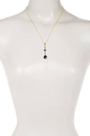 London Blue Crystal Pendant Necklace - GF