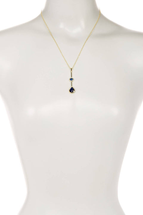 London Blue Crystal Pendant Necklace - GF