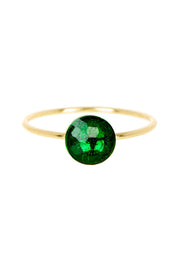 Emerald Crystal Round Ring - GF